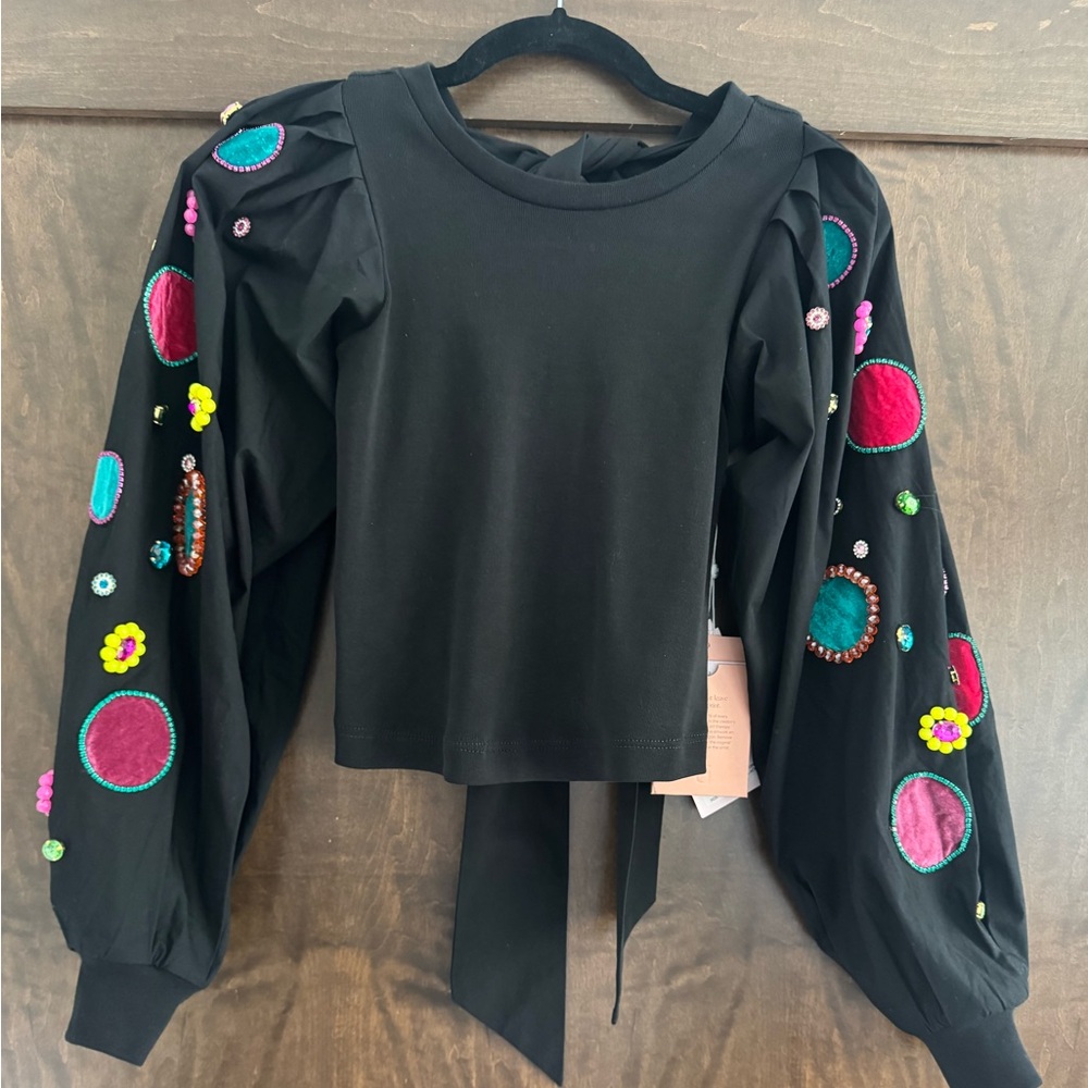NWT Alivia Chrissy Top in Kaleidoscope Floral Black